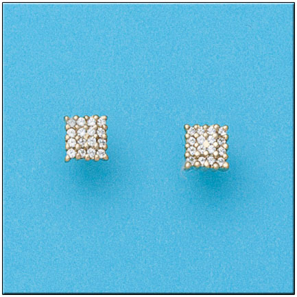 PENDIENTES EN ORO 18KL CUADRADOS 6X6 