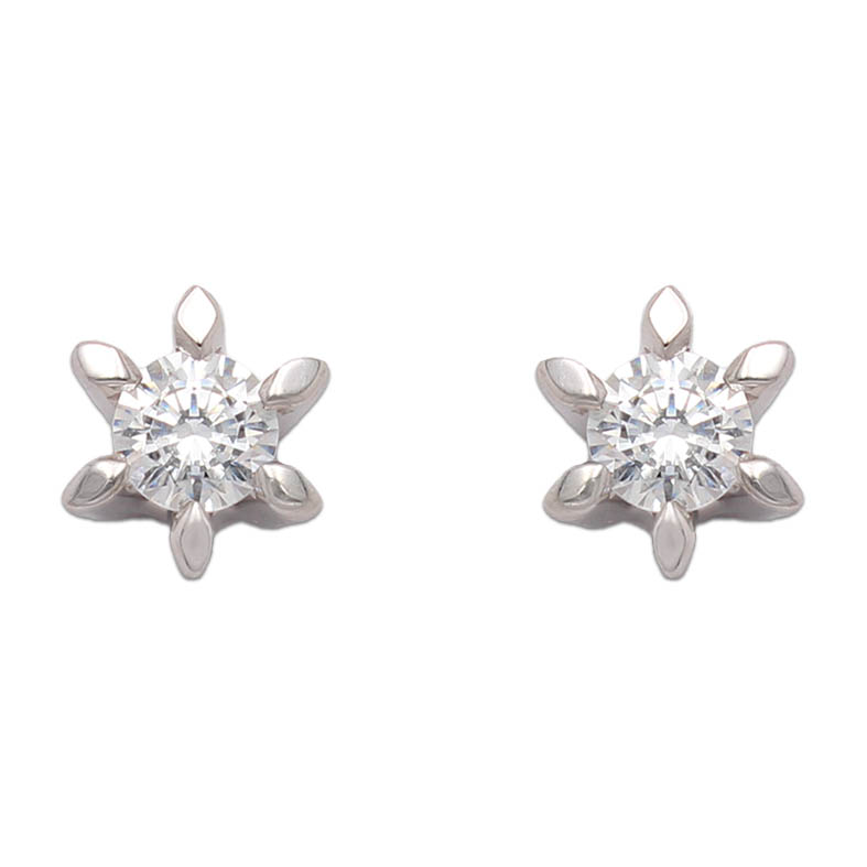 PENDIENTES EN ORO BLANCO 18KL CIRCONITAS