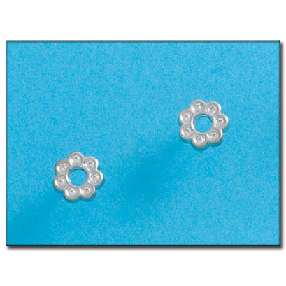 PENDIENTES EN ORO BLANCO 18KL FLORES 