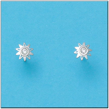 PENDIENTES EN ORO BLANCO DE 18KL SOL