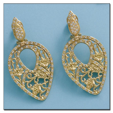 PENDIENTES EN ORO DE 18KL CIRCONITAS
