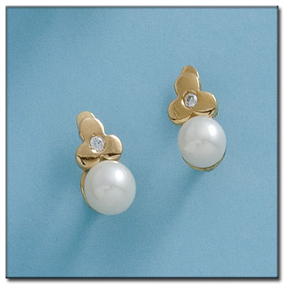 PENDIENTES EN ORO DE 18KL CON PERLAS