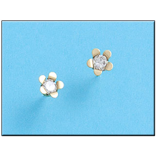 PENDIENTES EN ORO DE 18KL FLOR