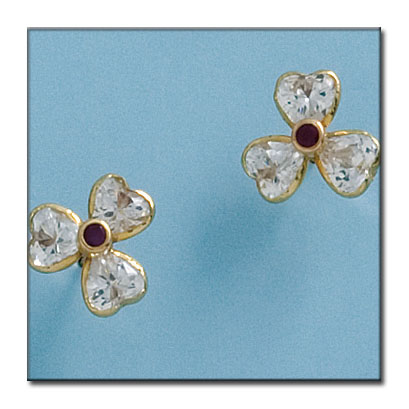 PENDIENTES EN ORO DE 18KL FLOR