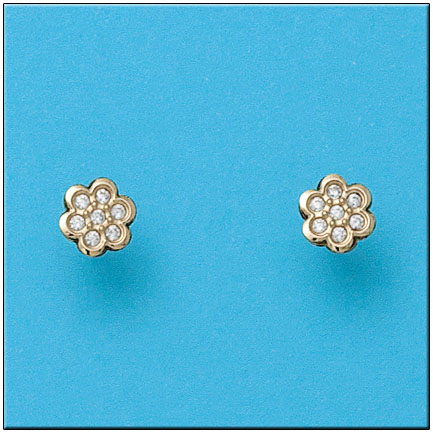 PENDIENTES EN ORO DE 18KL FLOR
