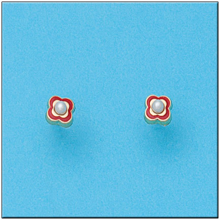 PENDIENTES EN ORO DE 18KL FLOR
