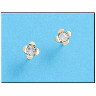 PENDIENTES EN ORO DE 18KL FLOR 