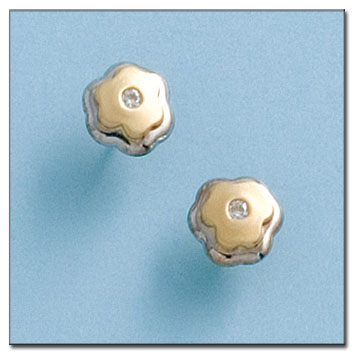PENDIENTES EN ORO DE 18KL FLOR 