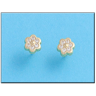 PENDIENTES EN ORO DE 18KL FLOR 