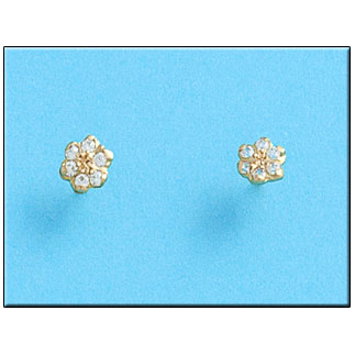PENDIENTES EN ORO DE 18KL FLOR 