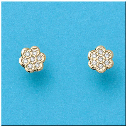 PENDIENTES EN ORO DE 18KL FLOR 