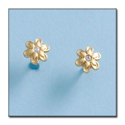 PENDIENTES EN ORO DE 18KL FLOR 