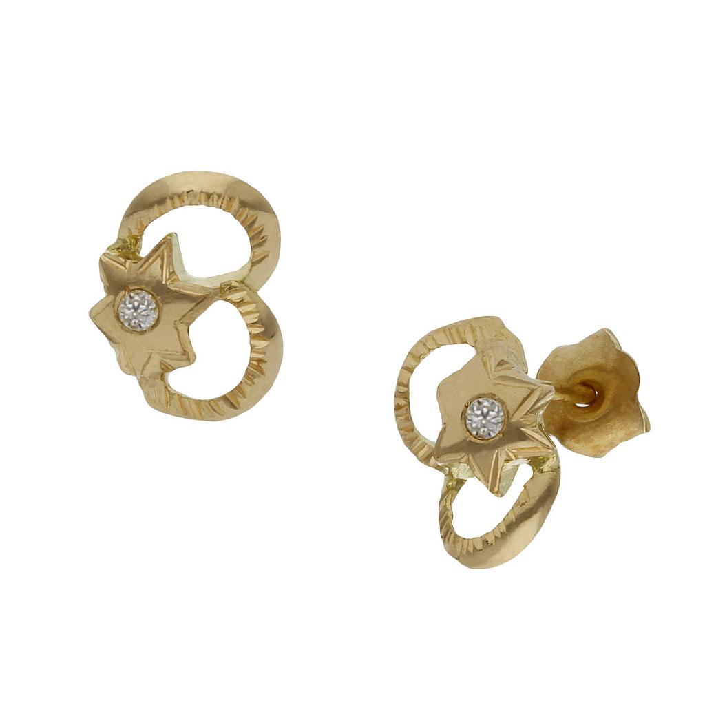 PENDIENTES ESTRELLAS ORO 18KL - 7x10MM