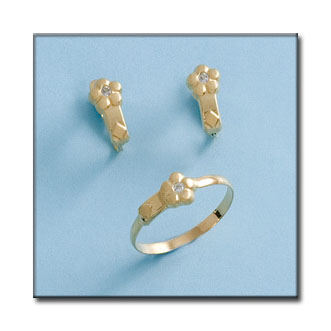 PENDIENTES FLOR EN ORO DE 18KL