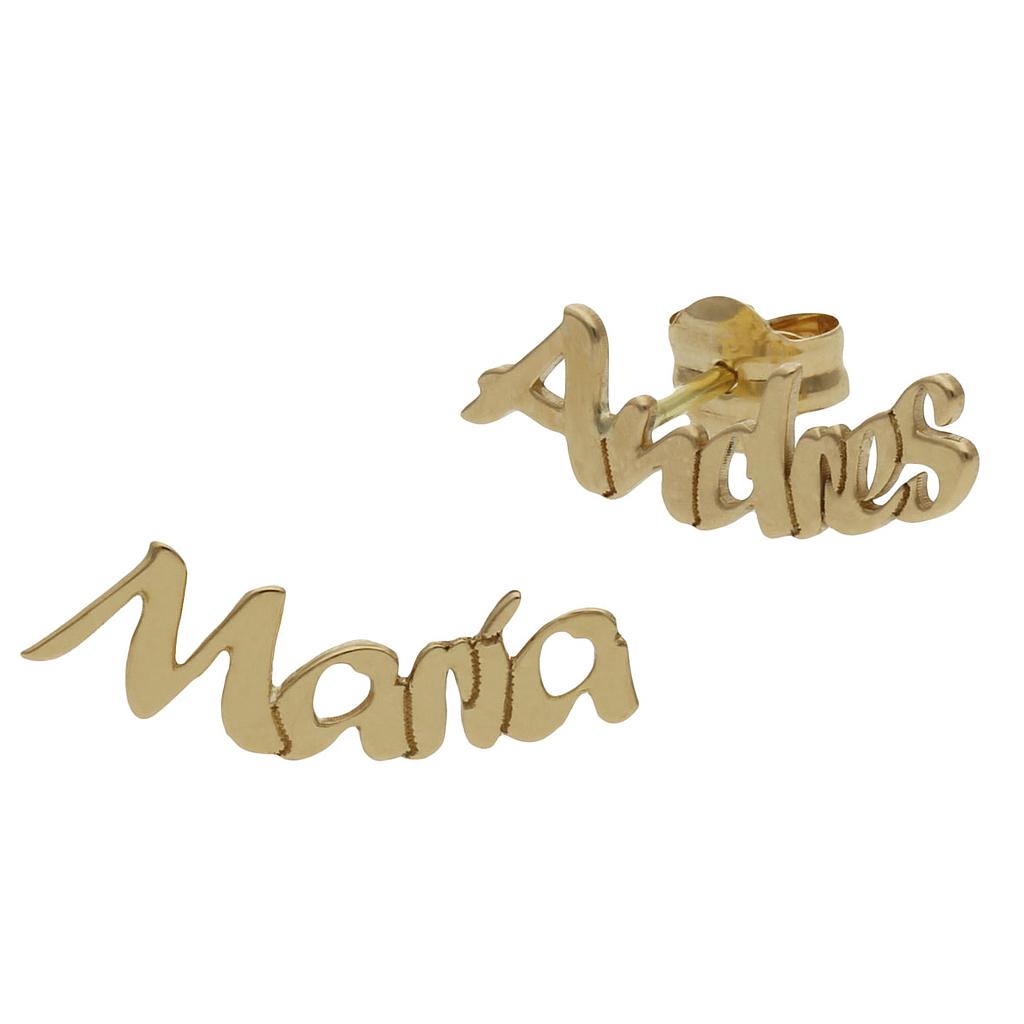 PENDIENTES TREPADORES NOMBRE ORO 18KL