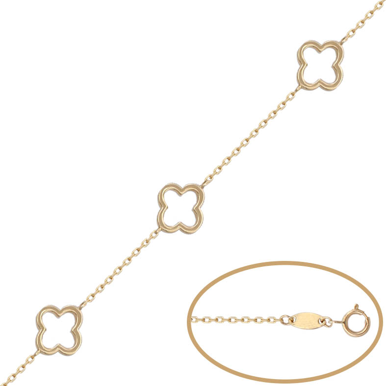 PULSERA 3 FLORES ORO 18KL 