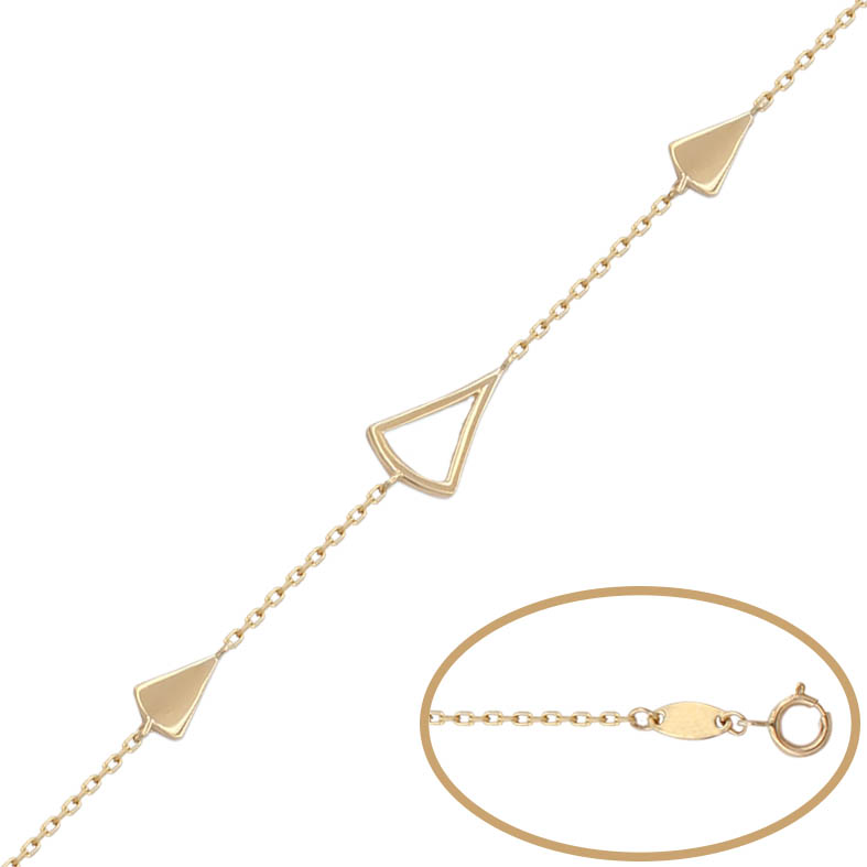 PULSERA 3 TRIANGULOS ORO 18KL 