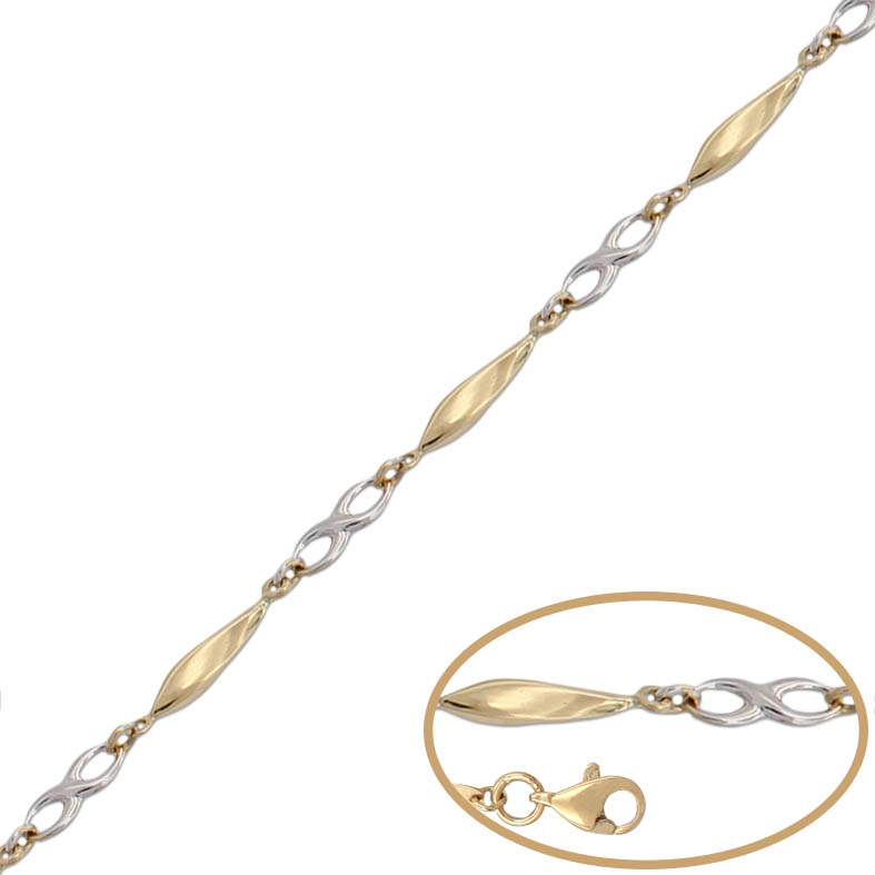 PULSERA BICOLOR INFINITOS ORO 18KL 
