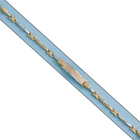 PULSERA BICOLOR ORO 18KL CON PLACA