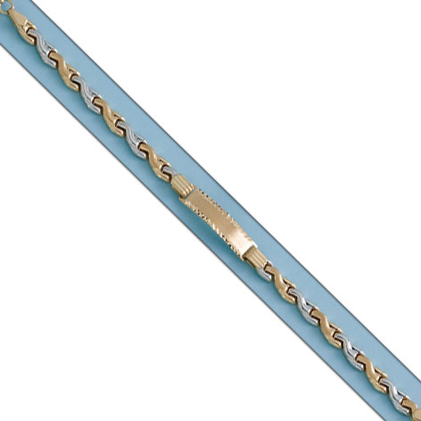 PULSERA BICOLOR ORO 18KL CON PLACA
