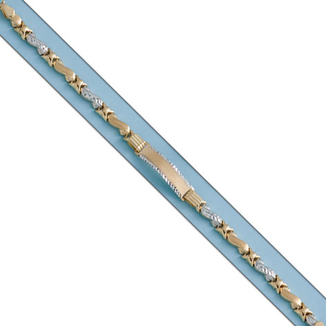 PULSERA BICOLOR ORO 18KL CON PLACA