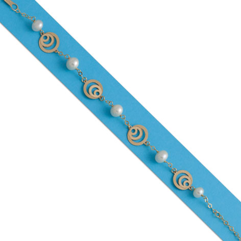 PULSERA CIRCULOS ORO 18KL PERLAS