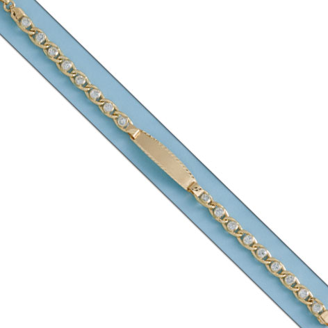 PULSERA CON PLACA ORO 18KL CIRCONITAS