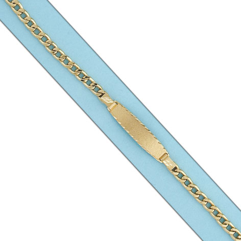 PULSERA HUECA BARBADA PLACA ORO 18KL