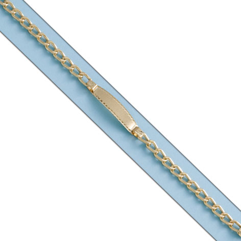 PULSERA HUECA BARBADA PLACA ORO 18KL