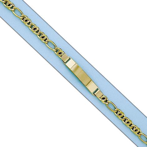 PULSERA HUECA CON PLACA ORO 18KL