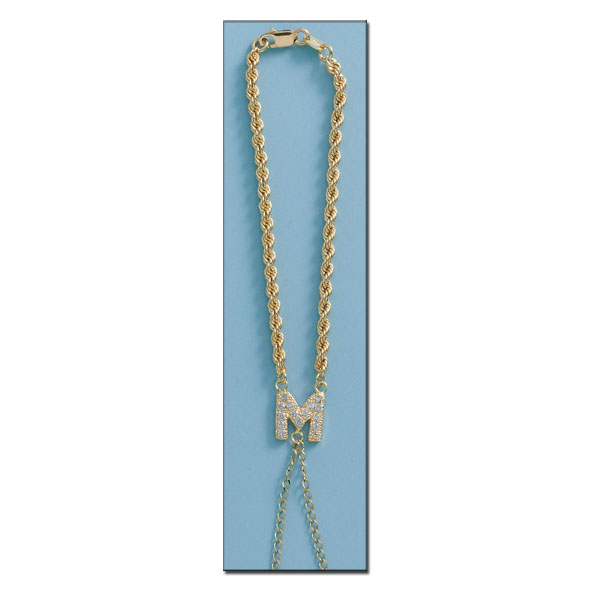 PULSERA LETRA DEDO ORO 18KL CIRCONITAS