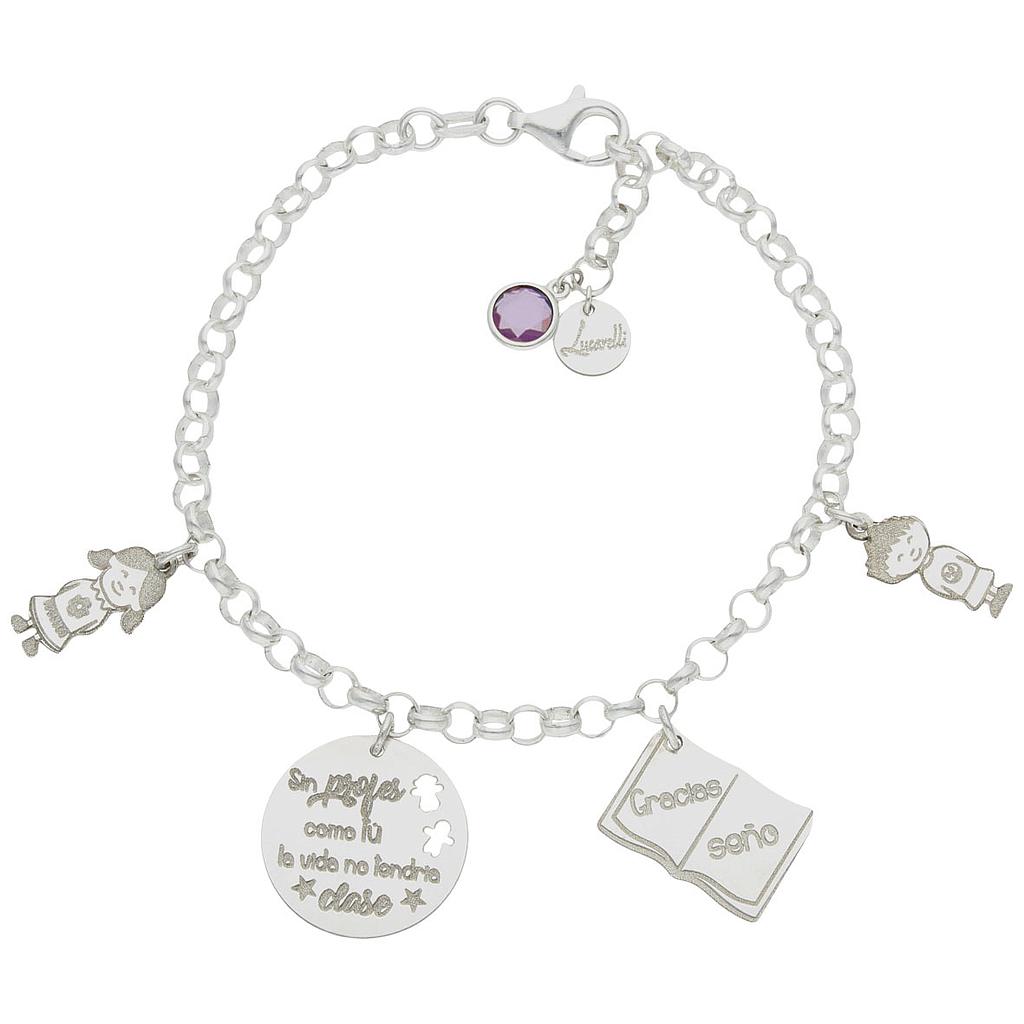PULSERA MI HISTORIA MI PROFE PLATA 925MM