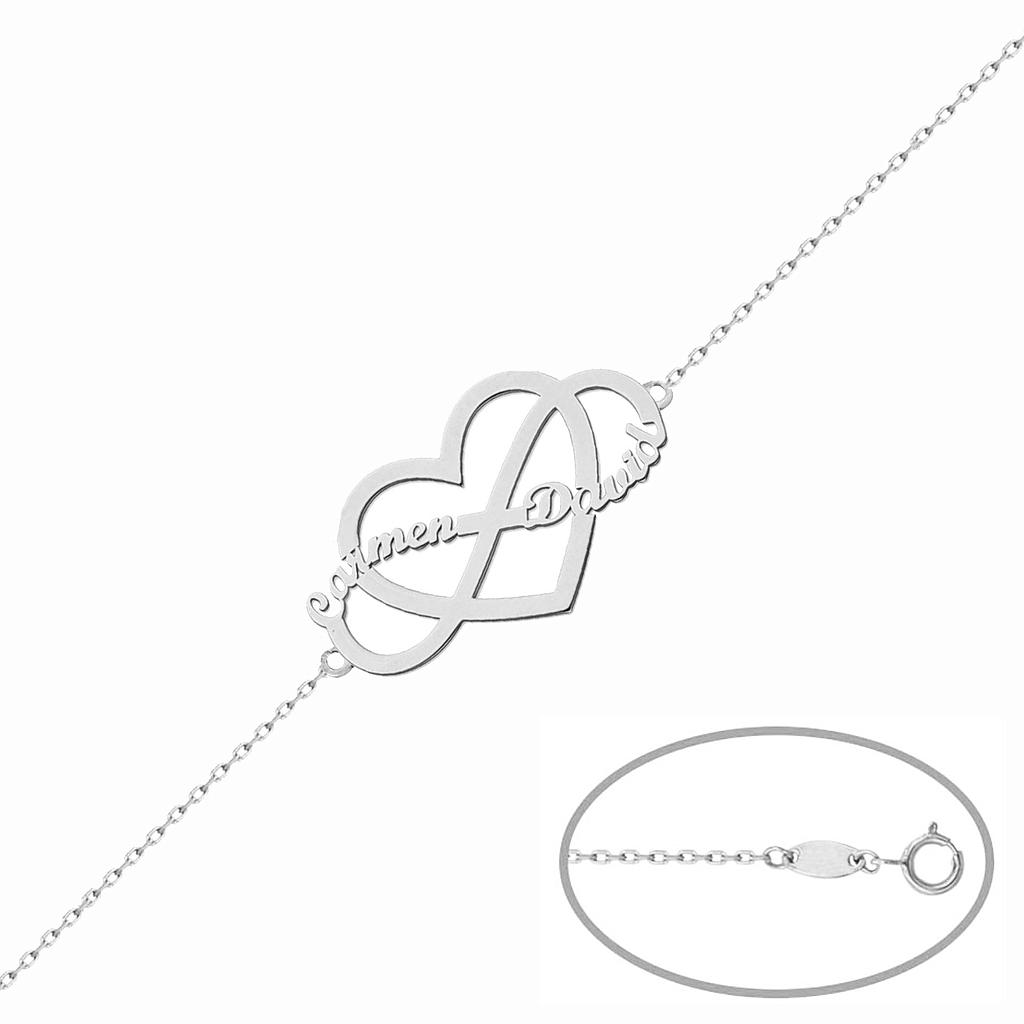 PULSERA O.BLANCO 18KL CORAZON + INFINITO