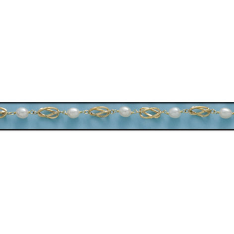 PULSERA PERLA JOFA Y JAULA ORO 18KL