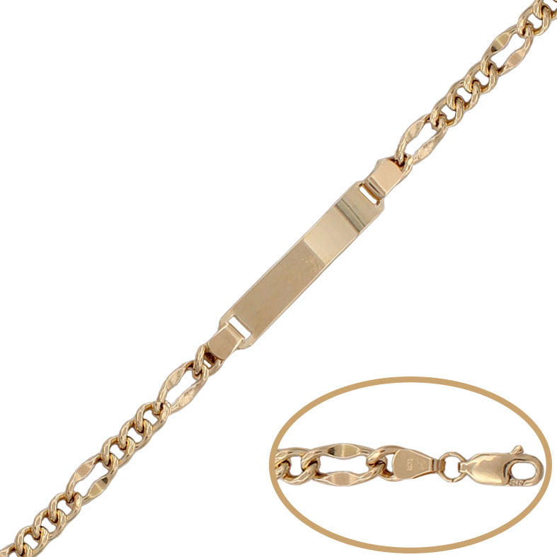 PULSERA PLACA ORO 18KL 3x1 - 5MM