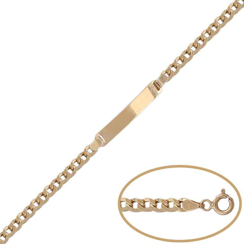 PULSERA PLACA ORO 18KL BARBADA - 4MM
