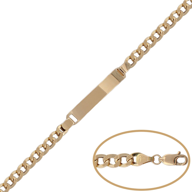 PULSERA PLACA ORO 18KL BARBADA - 5MM
