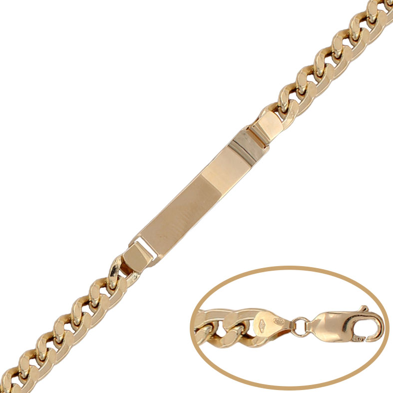 PULSERA PLACA ORO 18KL BARBADA - 7MM