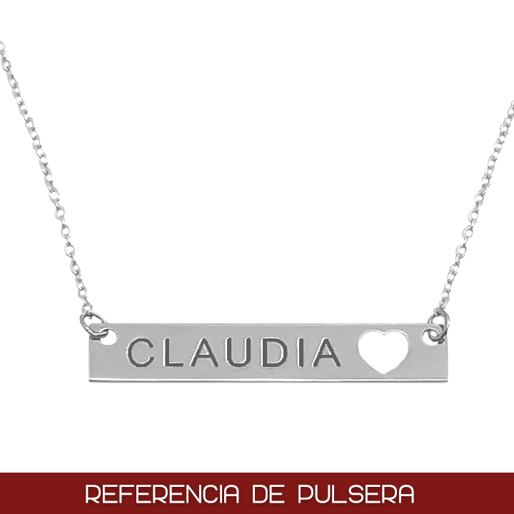 PULSERA PLATA 925MM CHAPA + FRASE