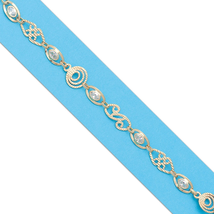 PULSERA TROQUELADA ORO 18KL CIRCONITAS