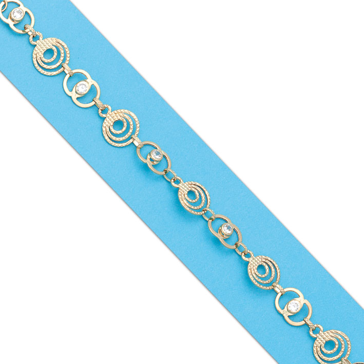 PULSERA TROQUELADA ORO 18KL CIRCONITAS