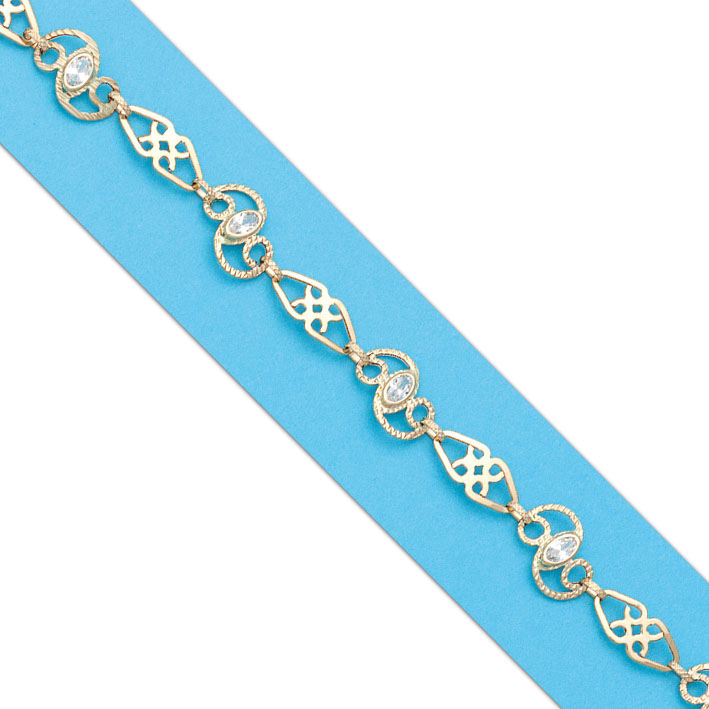 PULSERA TROQUELADA ORO 18KL CIRCONITAS