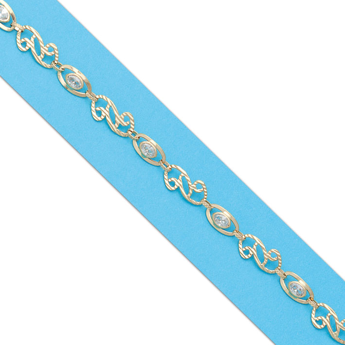 PULSERA TROQUELADA ORO 18KL CIRCONITAS
