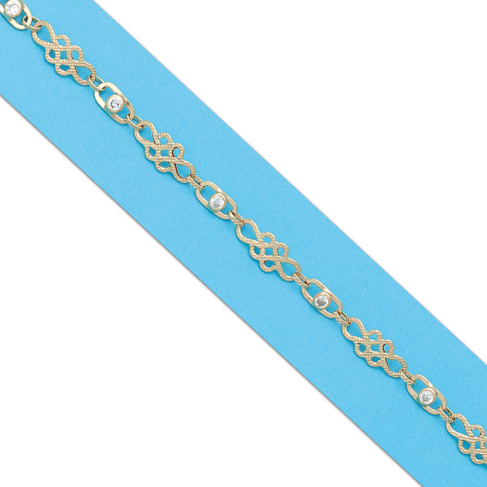 PULSERA TROQUELADA ORO 18KL CIRCONITAS