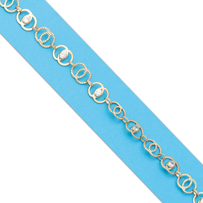 PULSERA TROQUELADA ORO 18KL CIRCONITAS