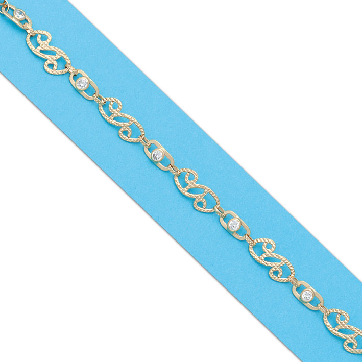 PULSERA TROQUELADA ORO 18KL CIRCONITAS
