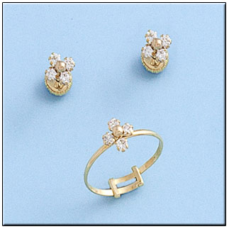 SORTIJA BEBE FLOR EN ORO DE 18KL