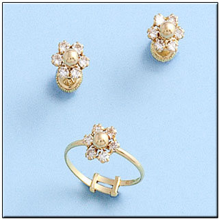 SORTIJA BEBE FLOR EN ORO DE 18KL