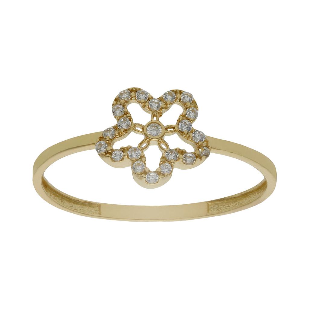 SORTIJA FLOR ORO 18KL CIRCONITAS