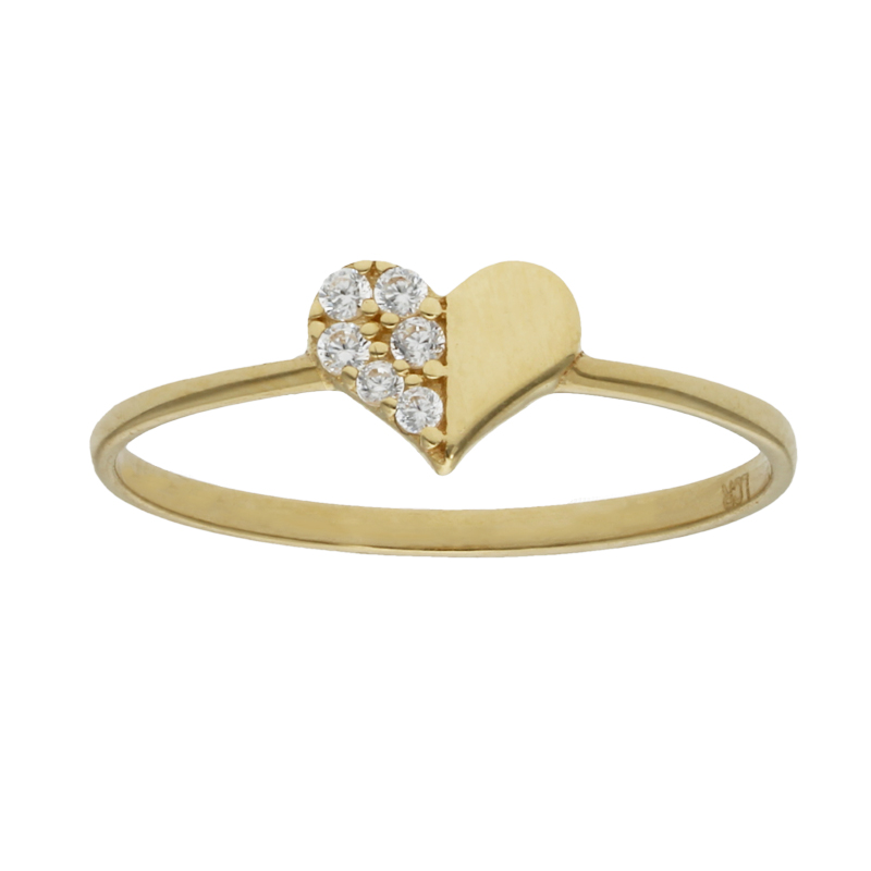 SORTIJA ORO 18KL CORAZON CIRCONITAS - AGOTADO